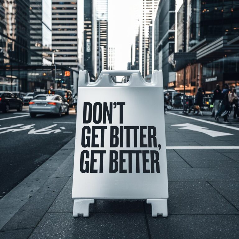 Don´t get bitter, get better.